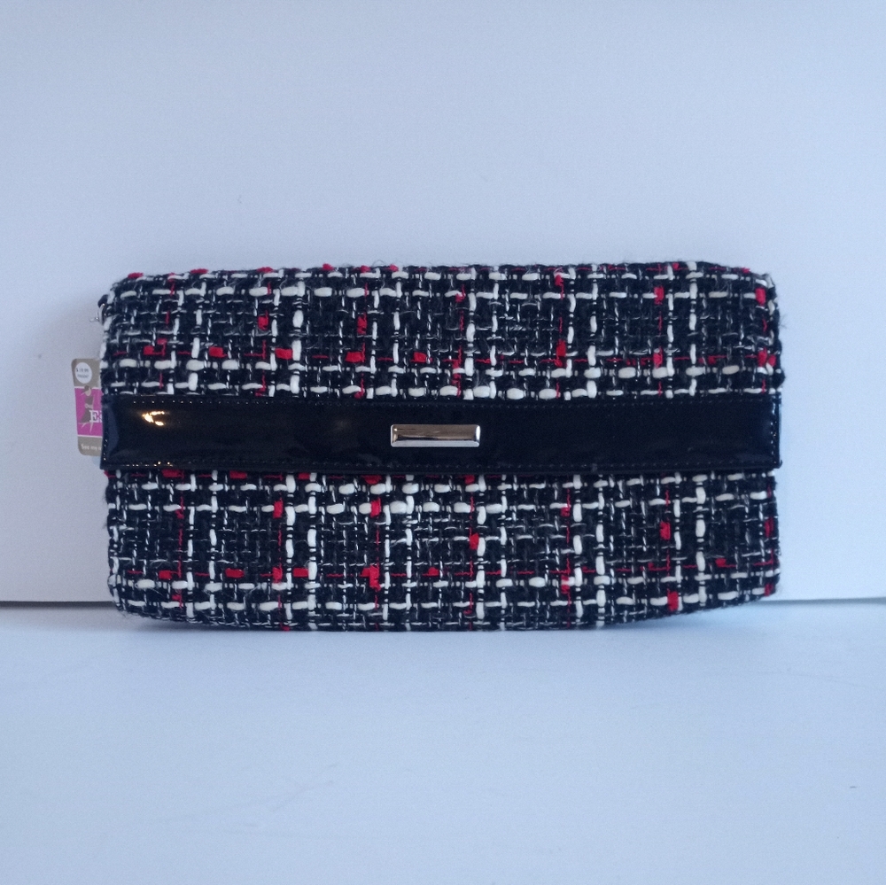 NWT Women's Tweed Clutch Bag w/ strap